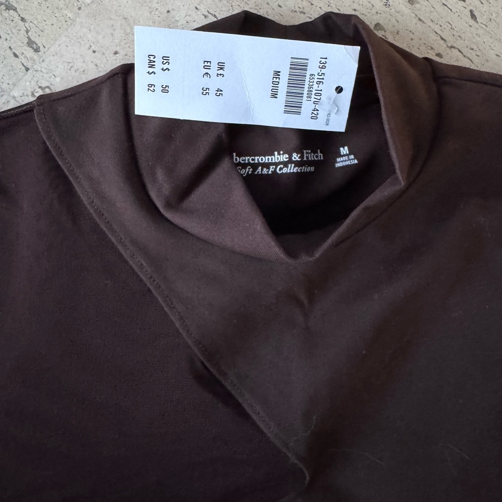 Abercrombie & Fitch Dark Brown Mock Neck Bodysuit